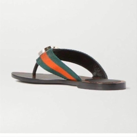 GUCCI Kika GG logo web stripe flip flops - Picture 4 of 6